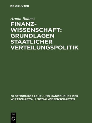 cover image of Finanzwissenschaft